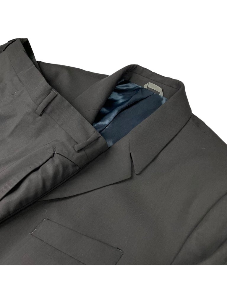 Thierry Muggler Men’s 100% Wool Metal Button Suit Black 42l Us - 52 Eu | 34x30